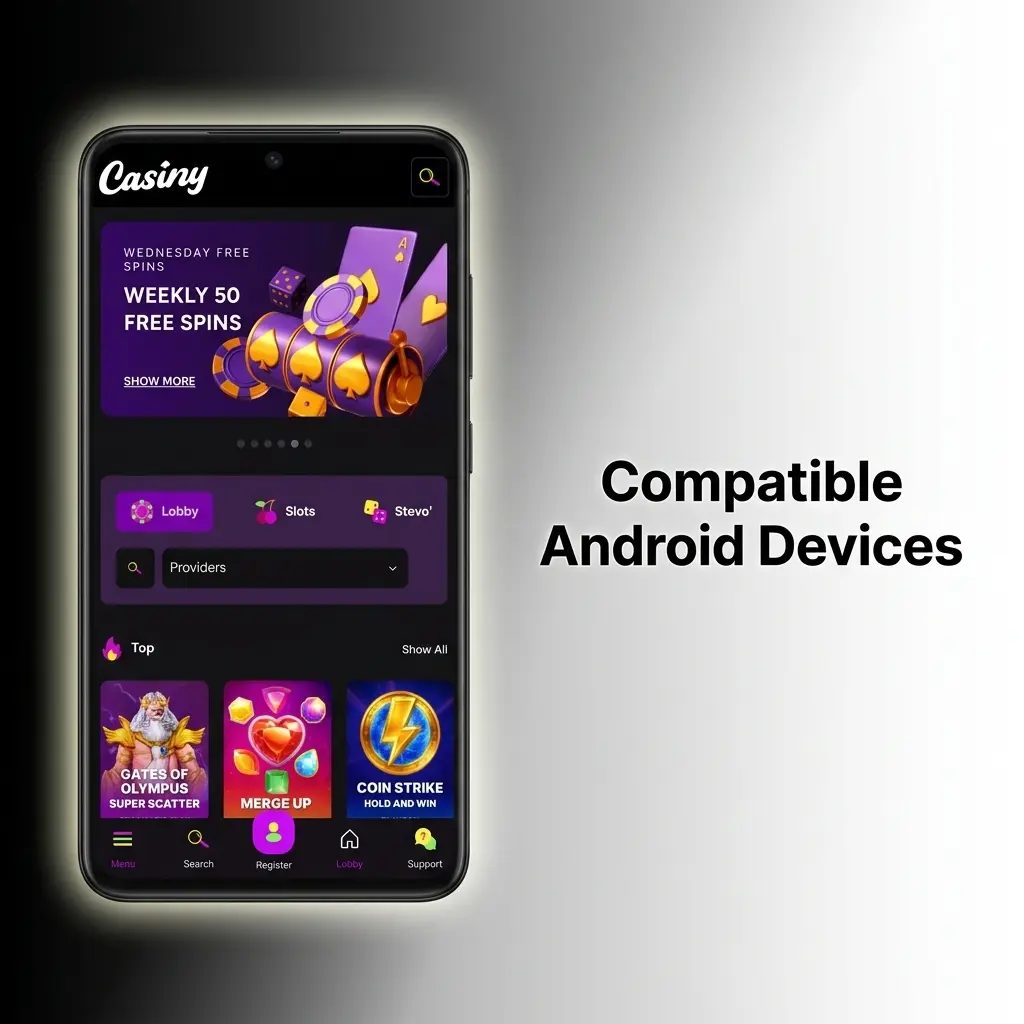 Android phone running the Casiny app