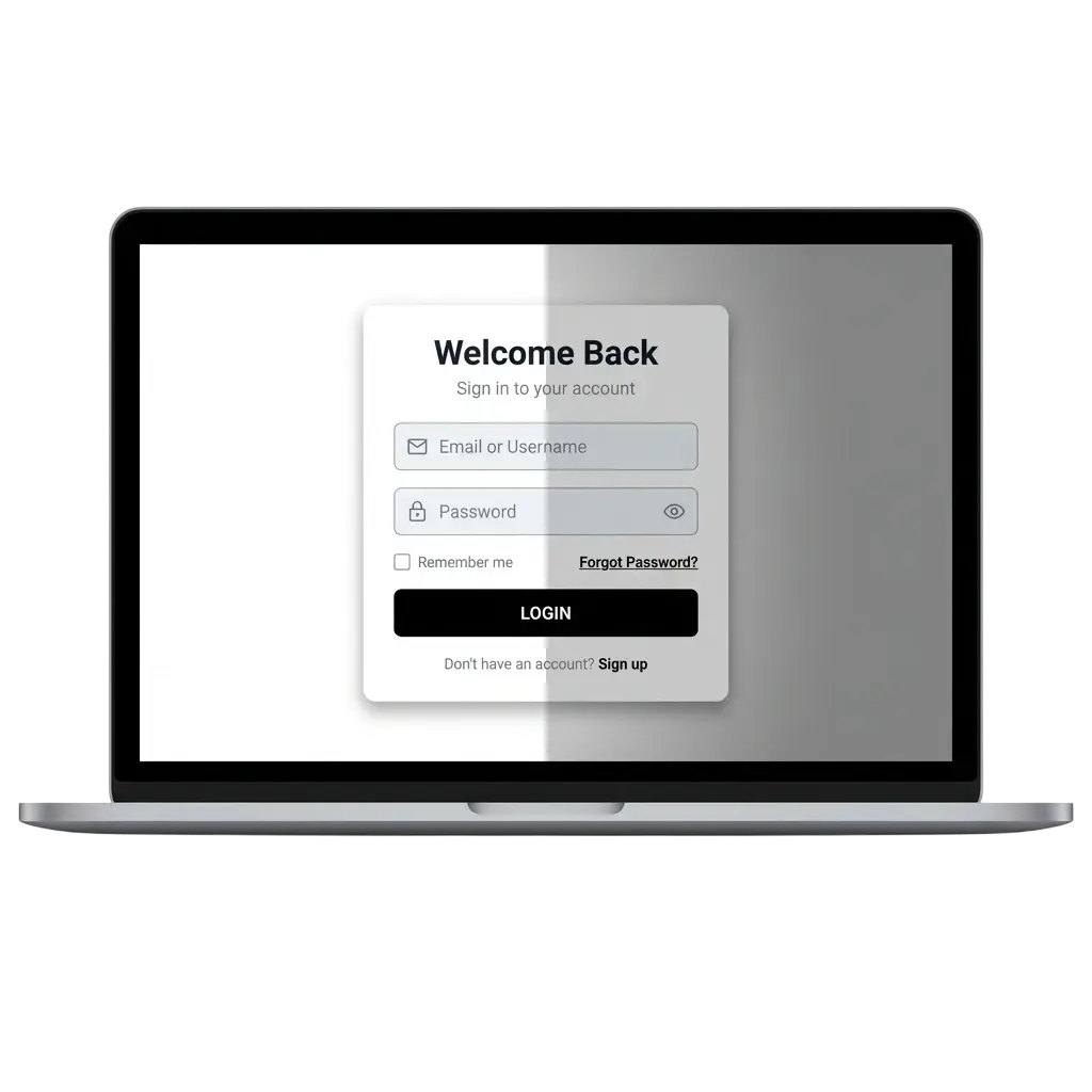 Casiny login screen on mobile and desktop