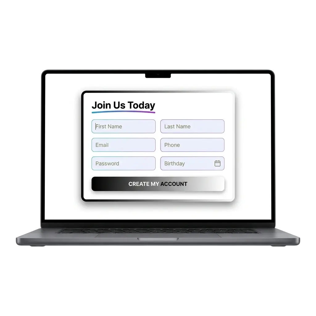 Casiny registration and login screen on desktop and mobile