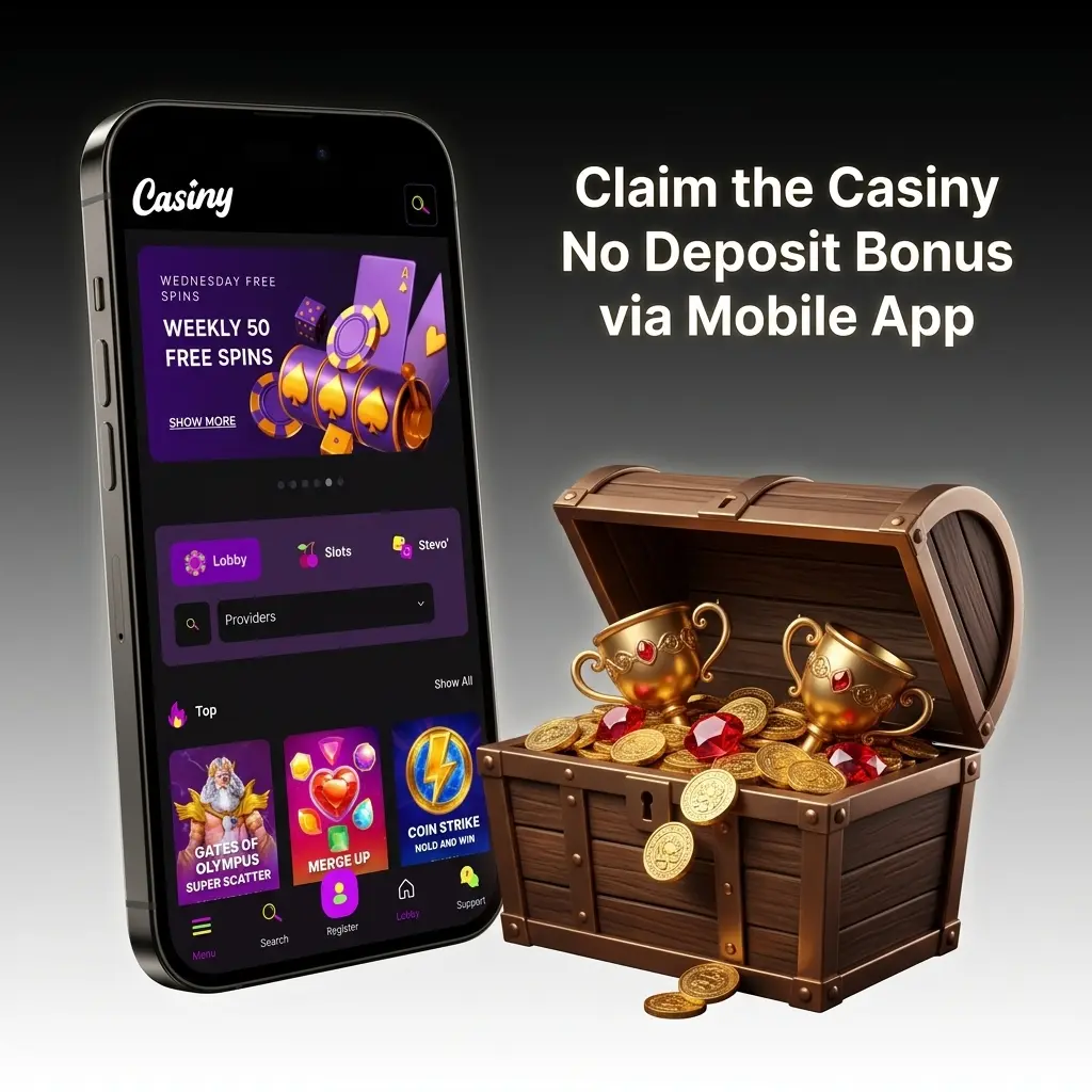 Casiny mobile app no deposit bonus steps