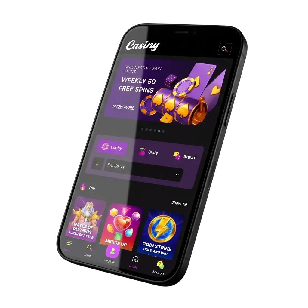 Casiny app running on a smartphone