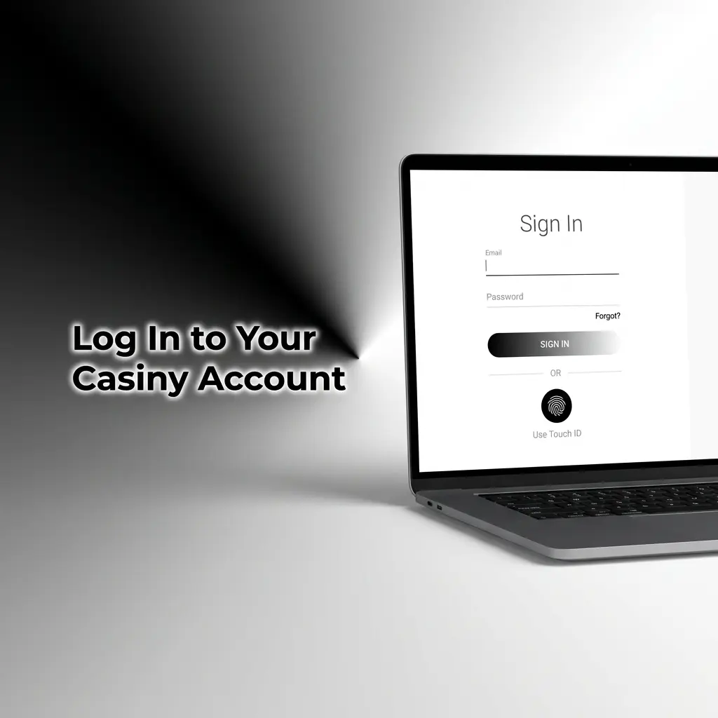 Casiny login screen on a laptop