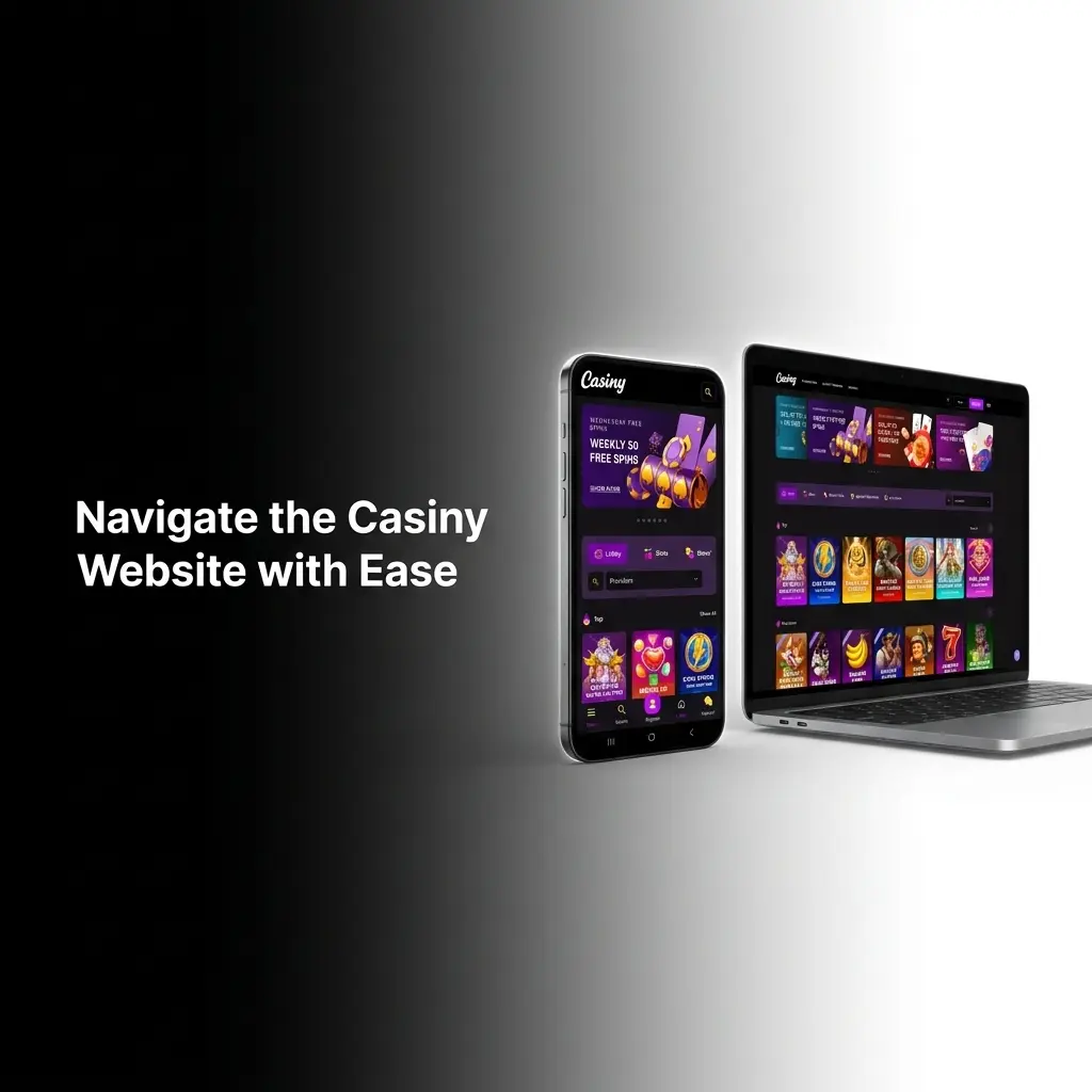 Casiny website top navigation bar with Sports, Live Betting, Casino, Live Casino and Promotions