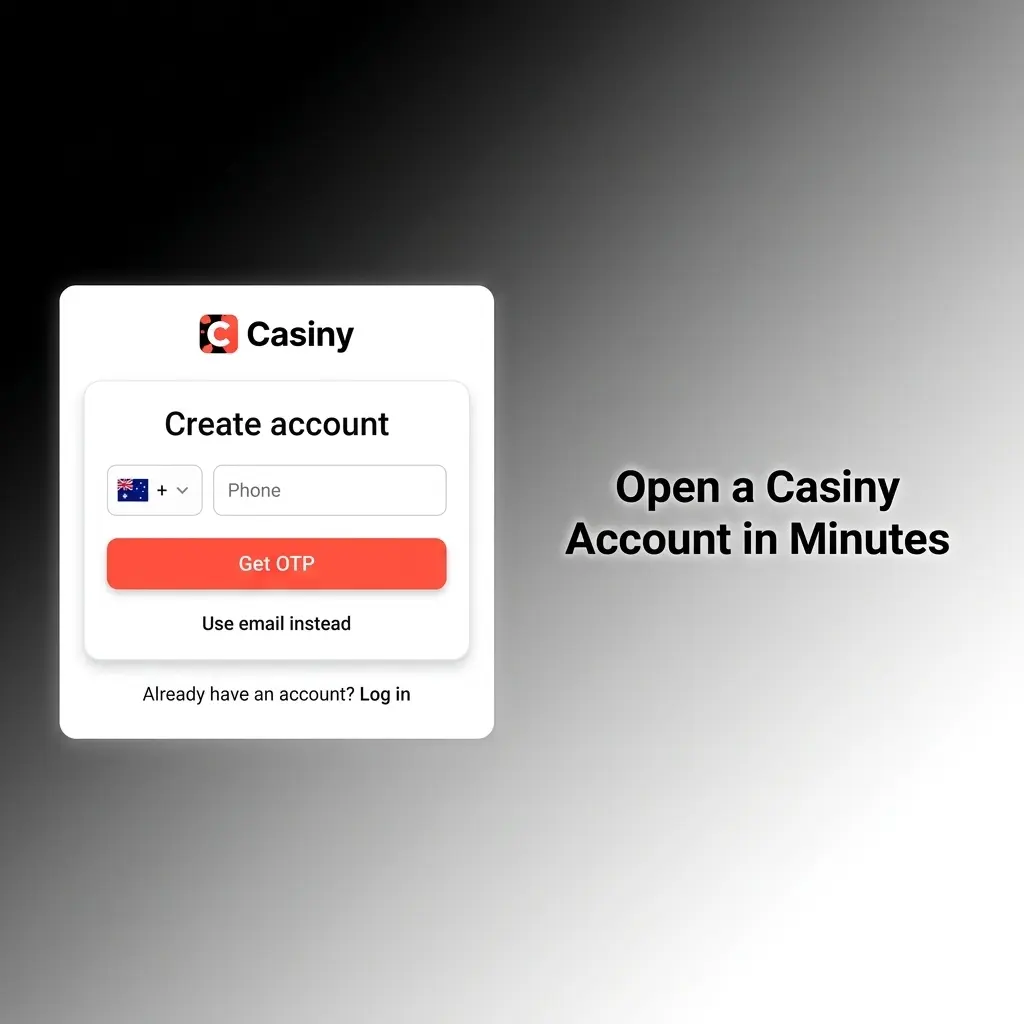 Casiny account registration screen