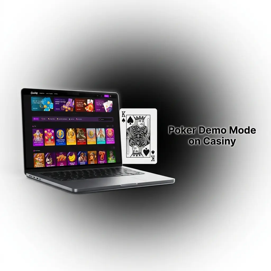 Casiny poker demo mode screen showing virtual balance