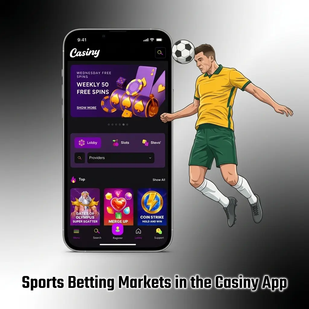Sports betting markets available in the Casiny app